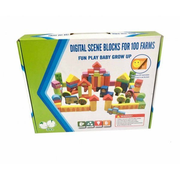 Wooden Digital Scene Blocks for 100 Farms