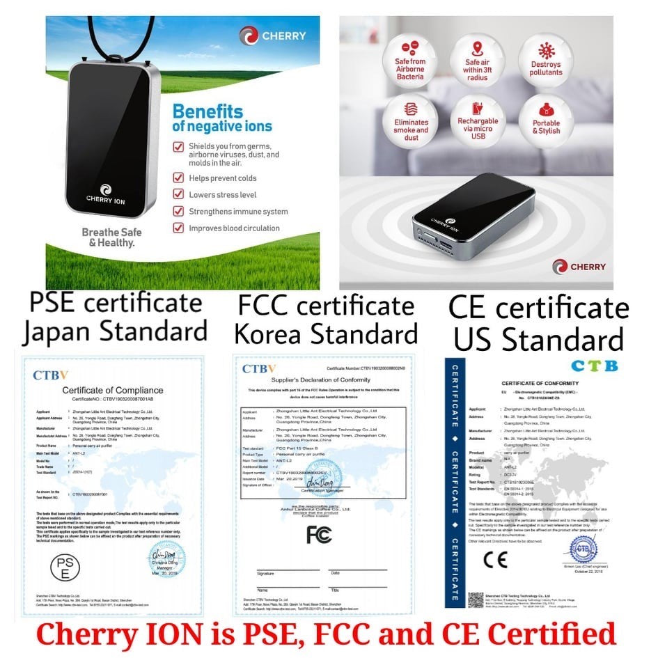 Cherry Ion Personal Wearable Air Purifier