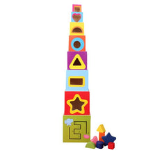 Load image into Gallery viewer, Wooden - Nesting Stacking and Shapes Sorting Blocks
