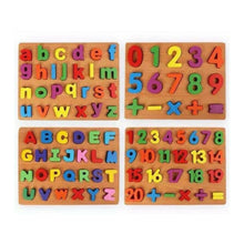 Load image into Gallery viewer, Wooden Embossed Puzzle Letter &amp; Number
