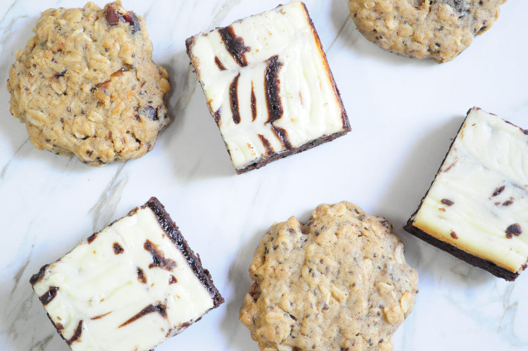 Milking Bombs Dates and Chia Oatmeal /Cream Cheese Brownies Combination