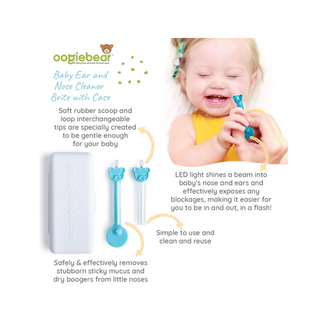 Oogiebear Brite Nighttime Baby Booger and Ear Wax Picker, Built-In LED 