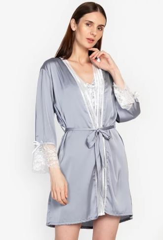 Feminism Clothing - Luna Lounge Wear Silk Robe Set 5pcs