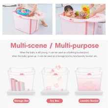 Load image into Gallery viewer, Bunny Bubbles Baby Co Large Foldable Baby Tub
