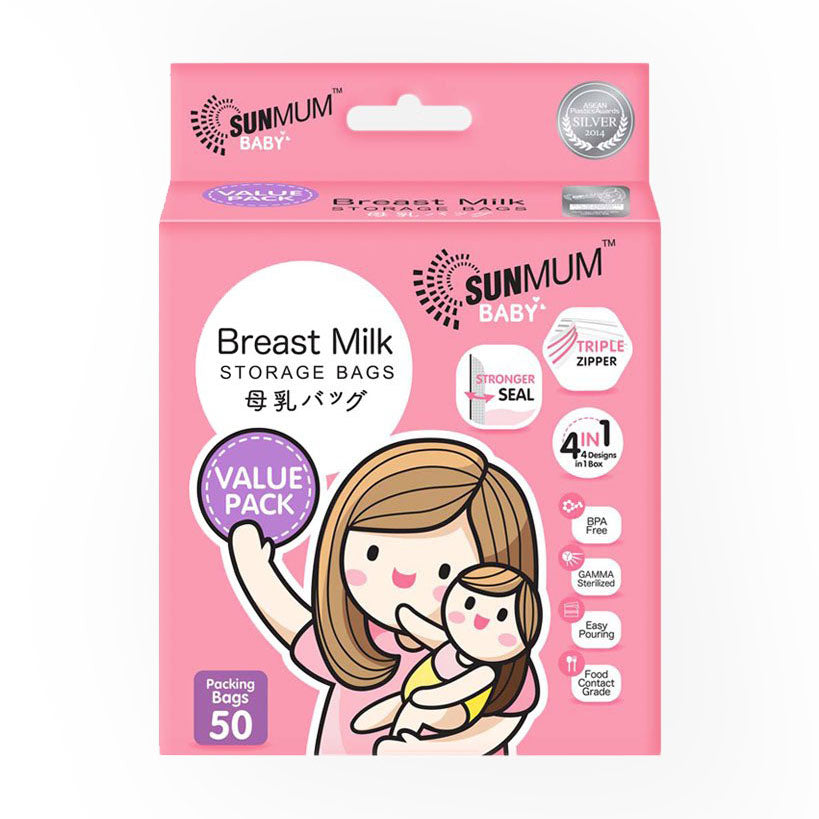 Sunmum Breast Milk Storage Bags 8oz 50's