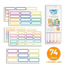 Load image into Gallery viewer, Totsafe Label &#39;N Go Write On Self-Laminating Stickers 74&#39;s
