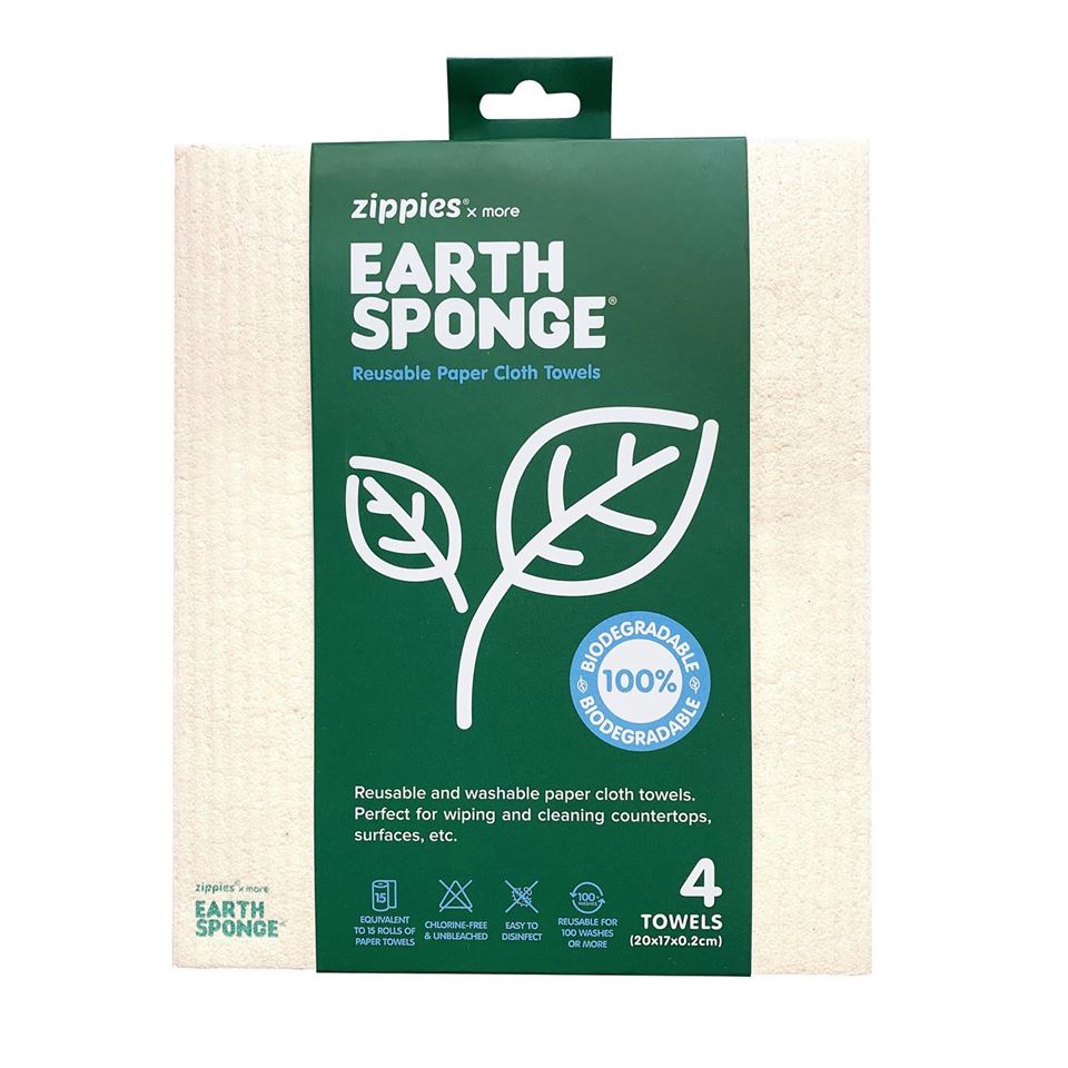 Zippies Earth Sponge Cloth Towel Regular size (packed by 4s)