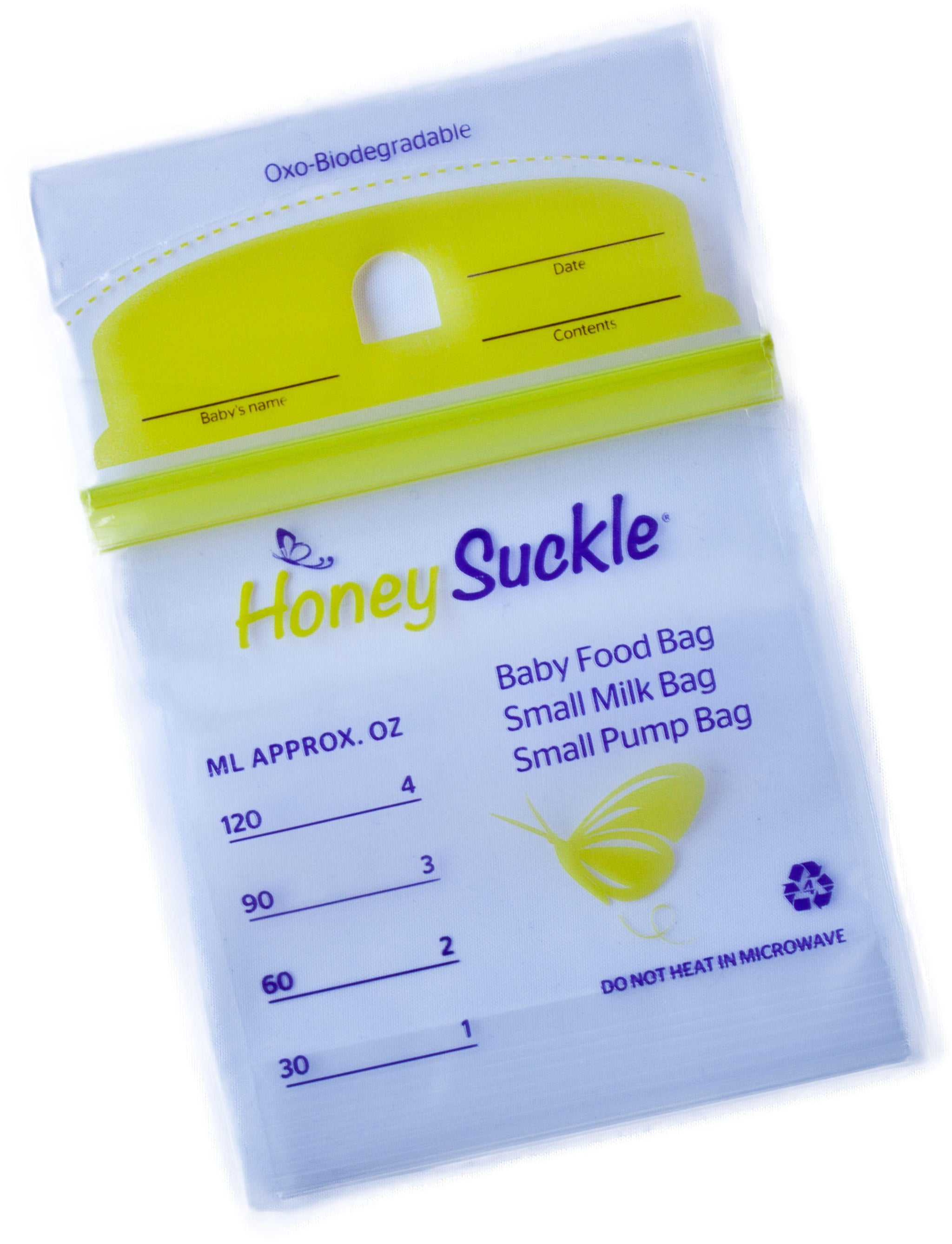 Honeysuckle Breastmilk Storage/ Baby Food Bags 4oz 25s