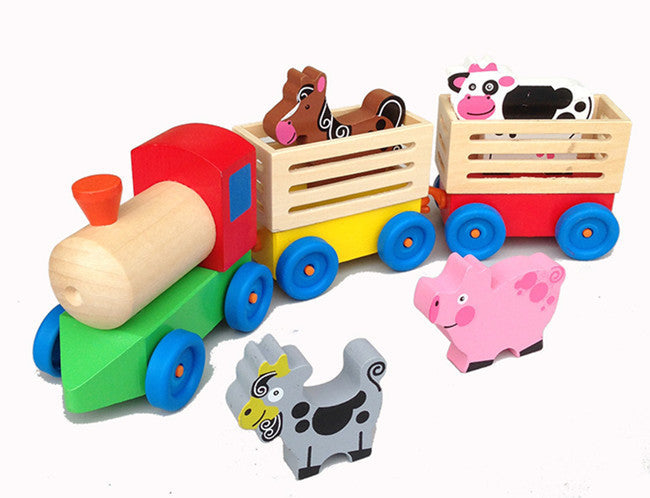 Wooden Toys Farm Animal Train