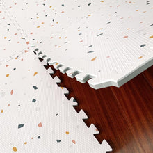 Load image into Gallery viewer, Olive &amp; Cloud Terrazzo Puzzle Mats
