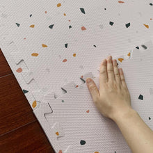 Load image into Gallery viewer, Olive &amp; Cloud Terrazzo Puzzle Mats
