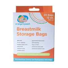 Load image into Gallery viewer, Orange and Peach Breastmilk Storage Bags 12oz
