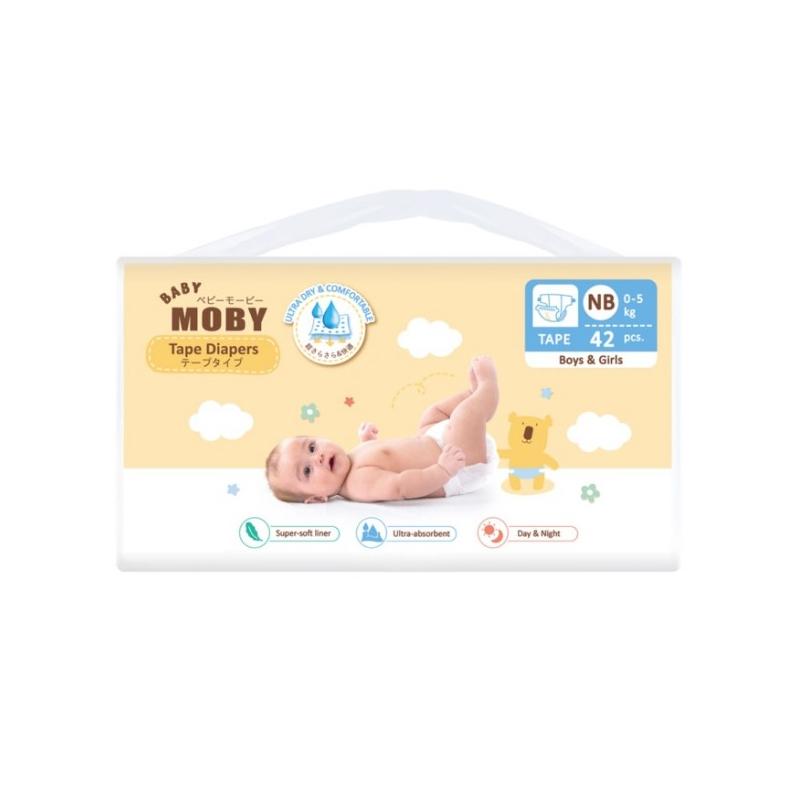 Baby Moby Chlorine Free Tape Diapers (New Born Size 0-5kgs) - 42 pcs