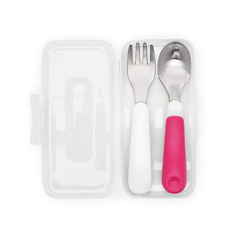 Oxo Tot On The Go Fork And Spoon Set With Carrying Case