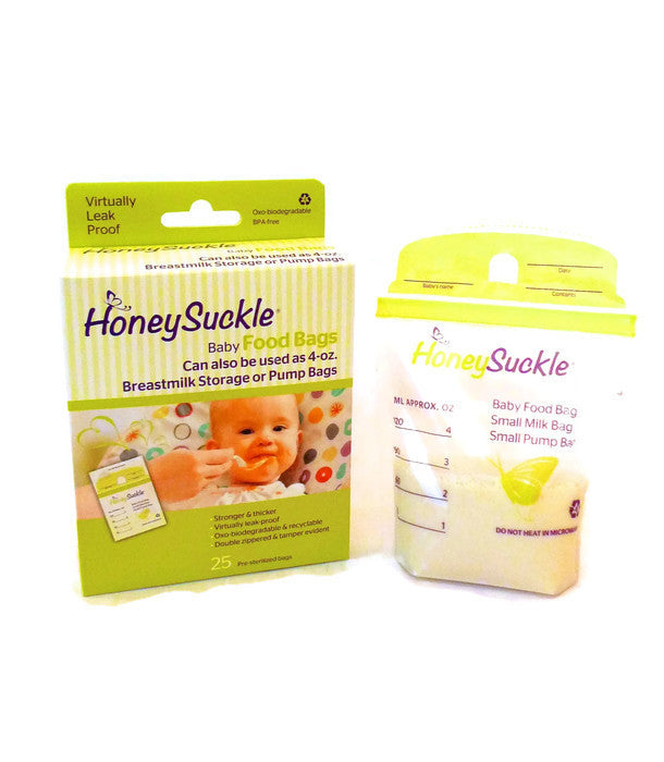 Honeysuckle Breastmilk Storage/ Baby Food Bags 4oz 25s