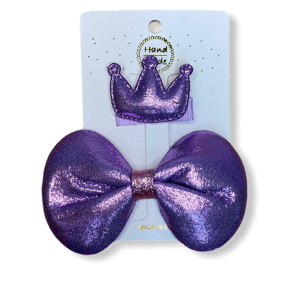 Handmade Crown & Ribbon Clips