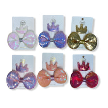 Load image into Gallery viewer, Handmade Crown &amp; Ribbon Clips - Bundle set of 6
