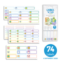 Load image into Gallery viewer, Totsafe Label &#39;N Go Write On Self-Laminating Stickers 74&#39;s
