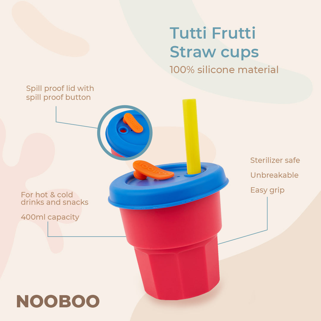 Nooboo Tutti Frutti Silicone Straw Cup – Urban Mom