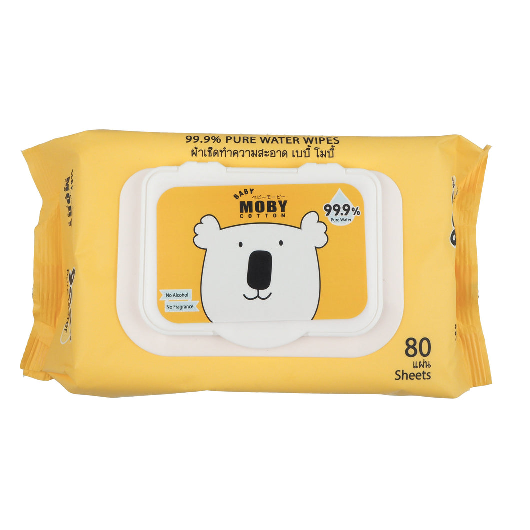 Baby Moby Pure Water Wipes with case 80's