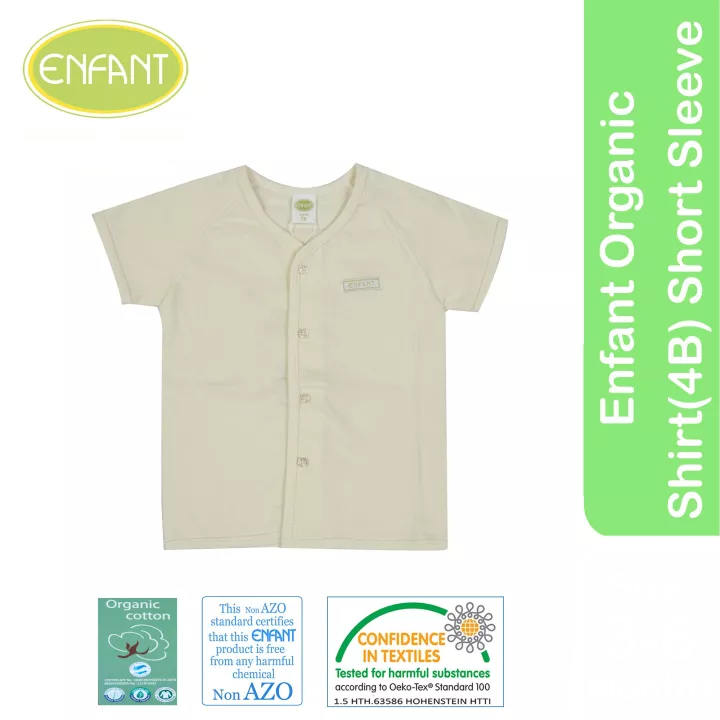 Enfant Organic Shirt 4 Button Short Sleeves
