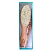 Load image into Gallery viewer, Orange &amp; Peach Wooden Hairbrush Set with Comb
