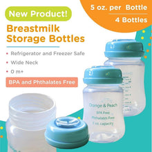 Load image into Gallery viewer, Orange and Peach Wide Neck Breastmilk Storage Bottles
