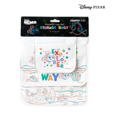 Load image into Gallery viewer, Zippies Disney Pixar Collection 4piece Reusable Layflat Storage Bags
