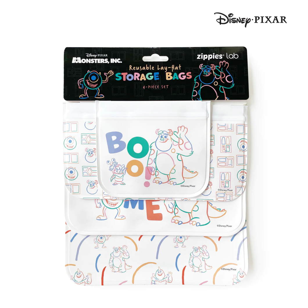 Zippies Disney Pixar Collection 4piece Reusable Layflat Storage Bags