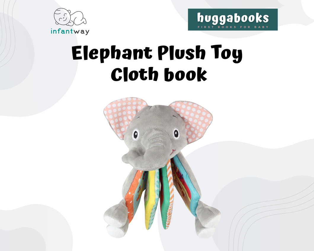 Infantway - Huggabooks Elephant Plush Toy Cloth Book