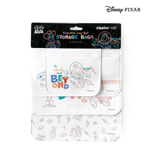 Load image into Gallery viewer, Zippies Disney Pixar Collection 4piece Reusable Layflat Storage Bags
