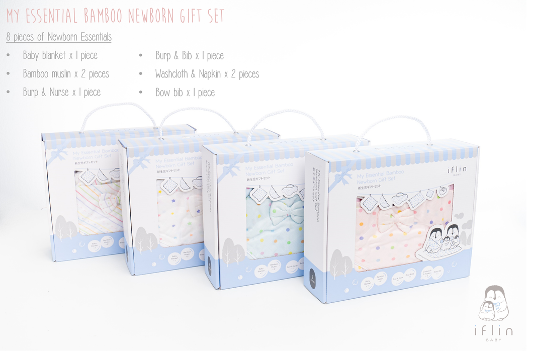 Iflin My Essential Bamboo Newborn Gift Set (8 Pieces)