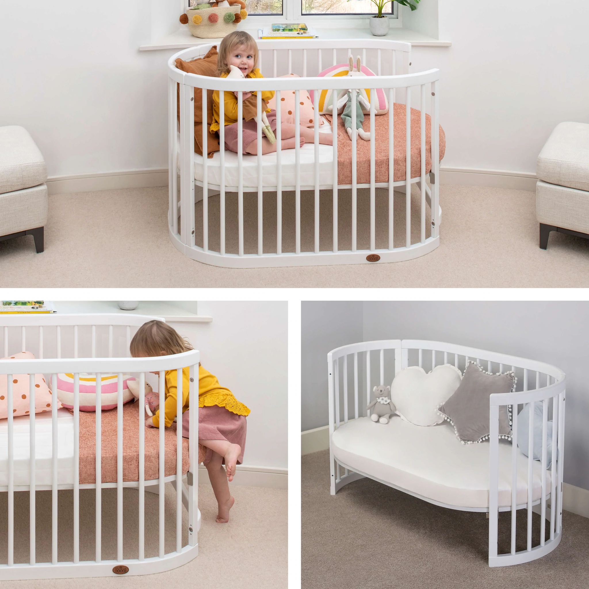 White online oval crib