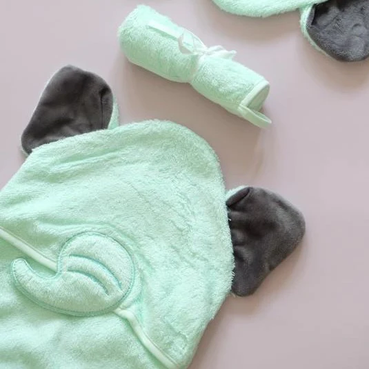 Nuborn Bamboo Hooded Towel And Wash Cloth Set