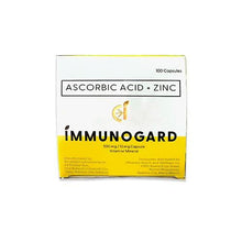 Load image into Gallery viewer, Immunogard Ascorbic Acid (As SODIUM ASCORBATE 568.18mg) + Zinc 10 mg box of 100&#39;s
