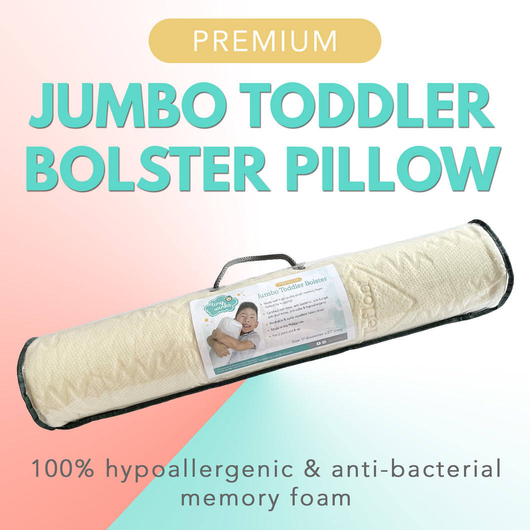 Tiny Winks Jumbo Toddler Bolster Pillow (Memory Foam)