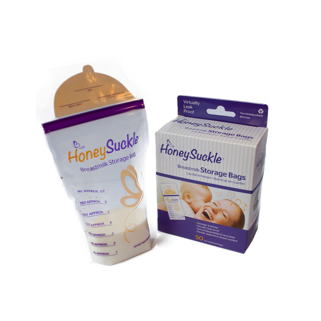 Honeysuckle Breastmilk Storage Bags 6oz 25s