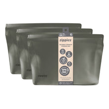 Load image into Gallery viewer, Zippies Steel Grey Reusable Standup Storage Bags
