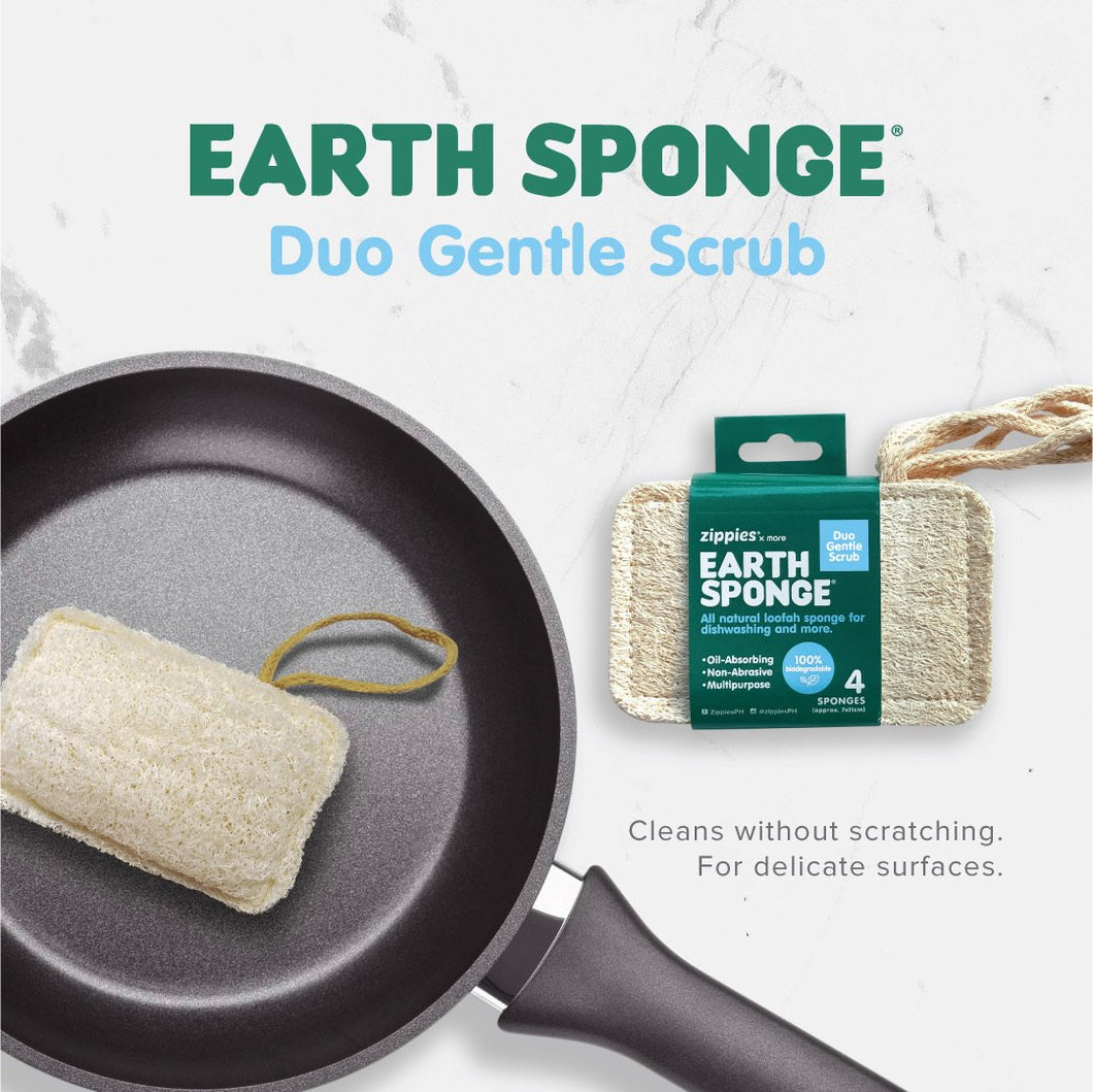Zippies Earth Sponge Duo Gentle Scrub 4-pack