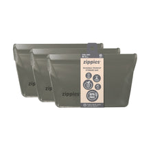 Load image into Gallery viewer, Zippies Steel Grey Reusable Standup Storage Bags
