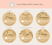 Load image into Gallery viewer, Blooming Wisdom - Hello World Baby Birth Details Disc
