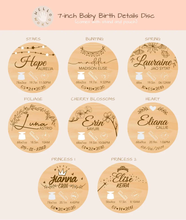 Load image into Gallery viewer, Blooming Wisdom - Hello World Baby Birth Details Disc
