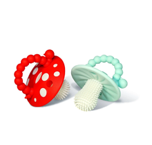 Load image into Gallery viewer, RaZBaby Chompy Mushroom Silicone Teether
