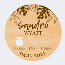 Load image into Gallery viewer, Blooming Wisdom - Hello World Baby Birth Details Disc
