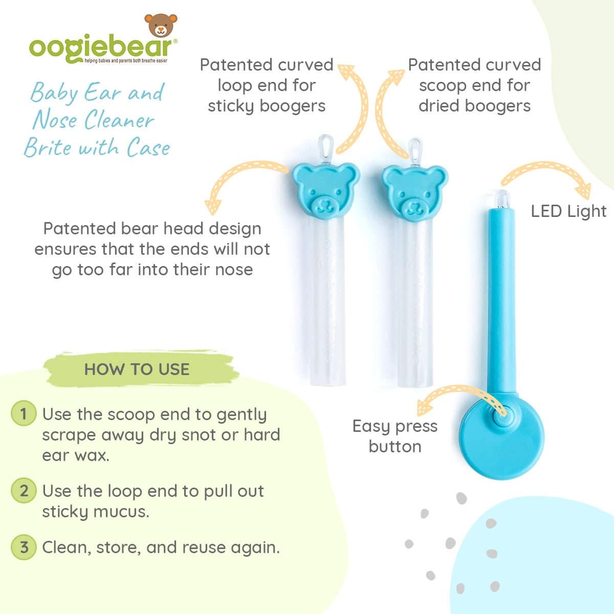 Oogiebear 2-Pack Booger Picker Orange and Seafoam