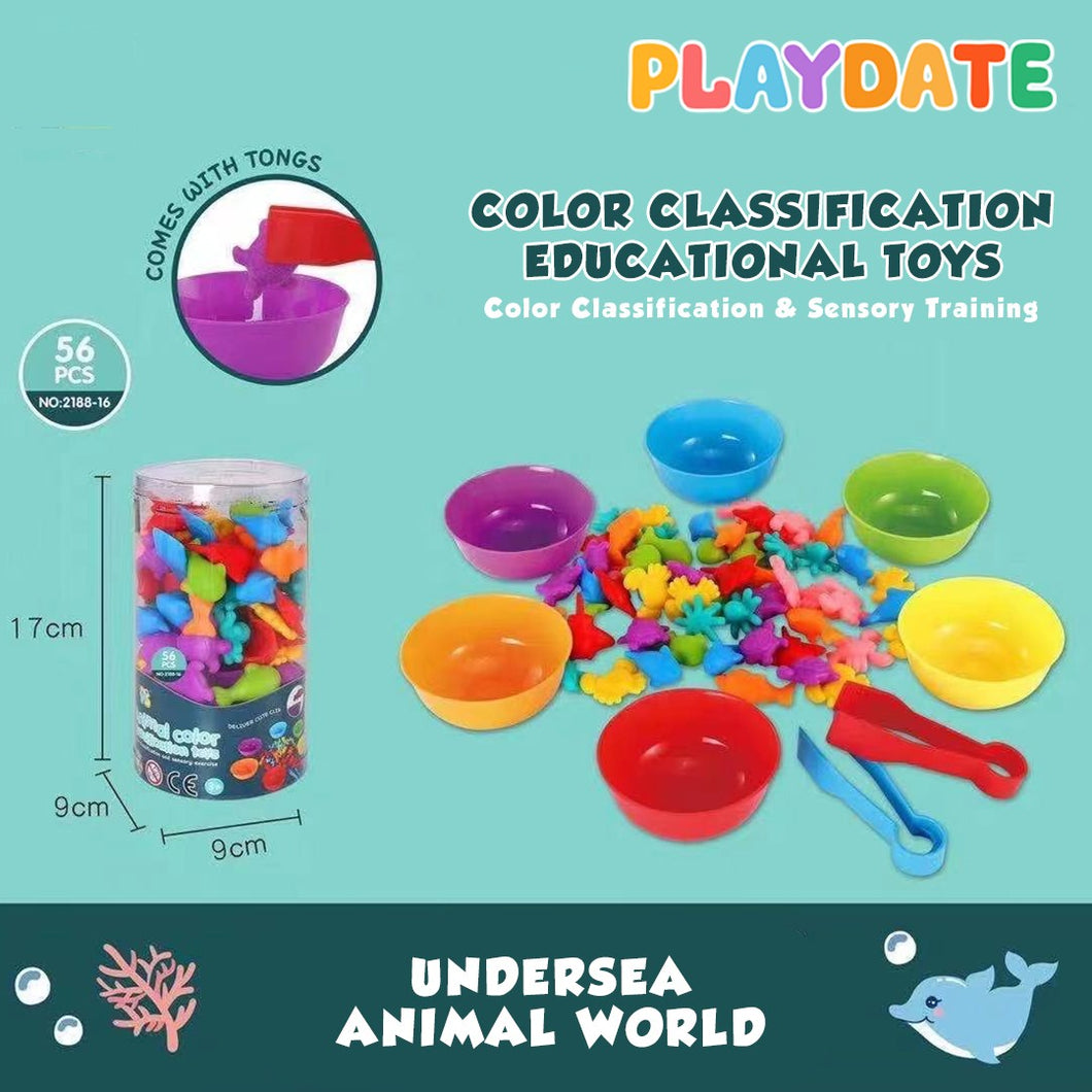 Playdate Color Classification Educational Toys - Cups and Tongs Set